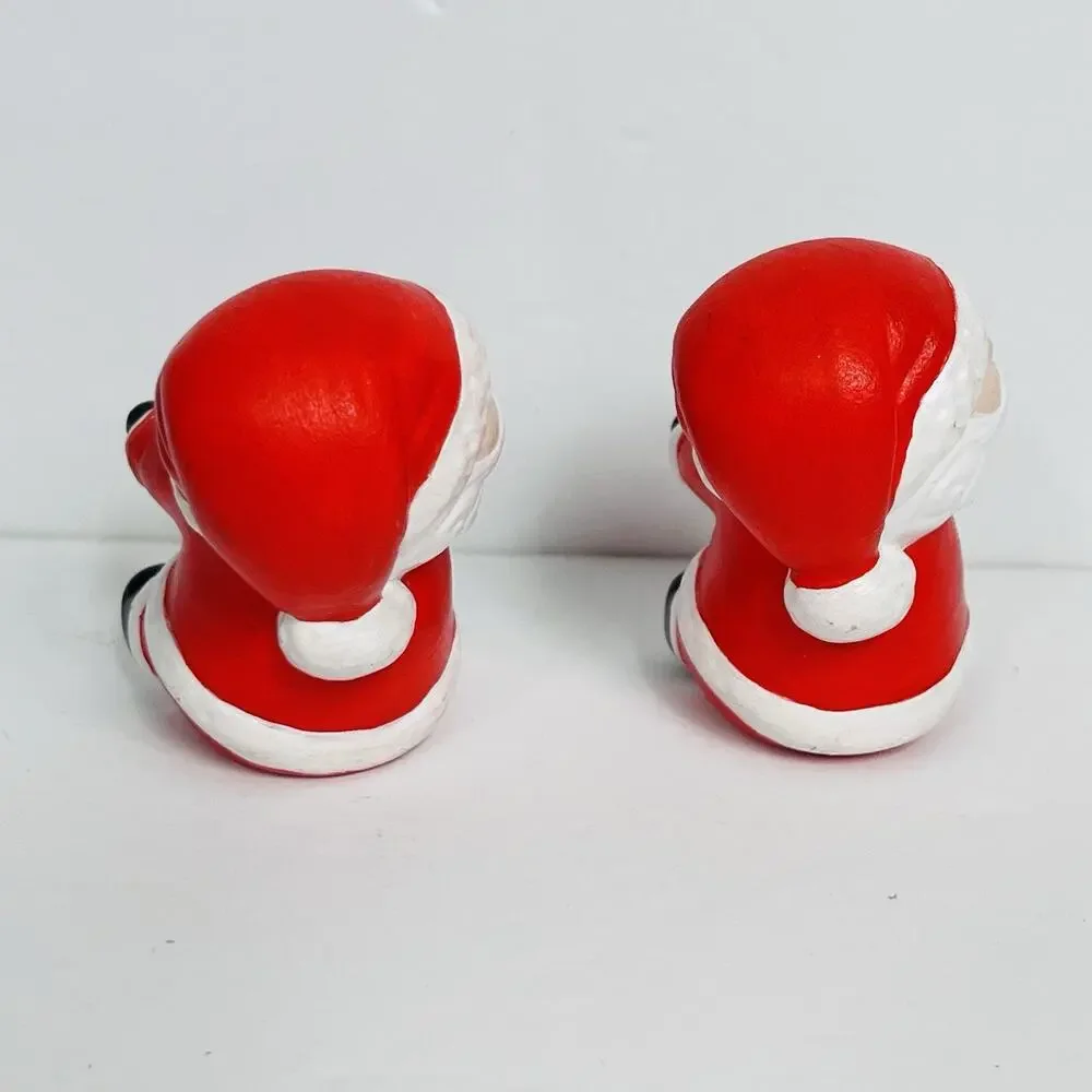 vintage  christmas‎ santa claus candle hugger climber set of 2 hand painted 1982